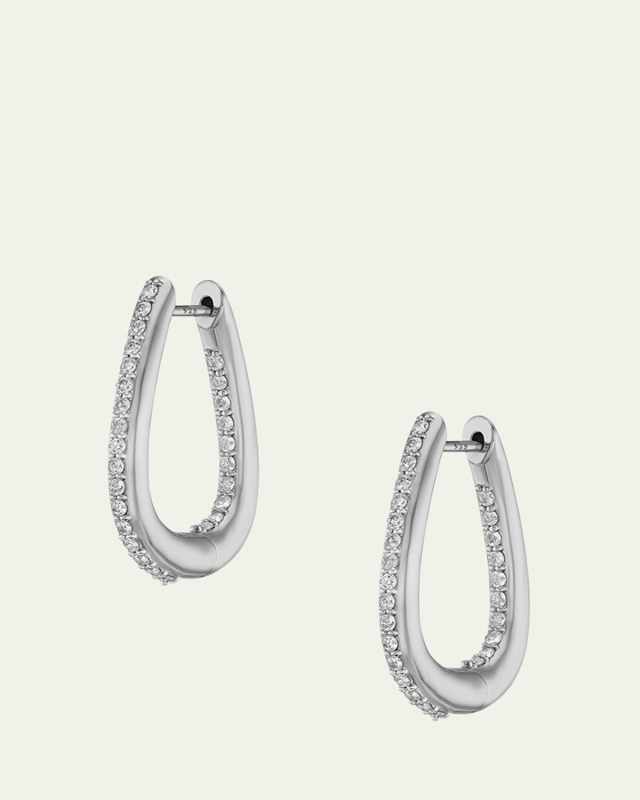 Sterling Silver Diamond Buckle Earrings